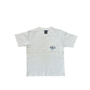 Vtg Y2K 90s Polo Ralph Lauren Boys' White Crewneck Tee Shirt Sz 6  Shark 1967